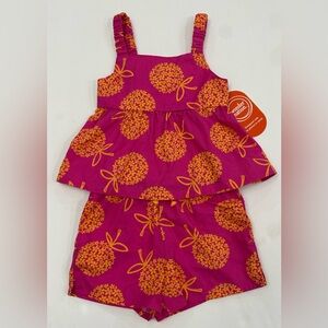 Wonder Nation Toddler Girls Cotton Poplin Print Peplum Top & Short Set, 2-Piece